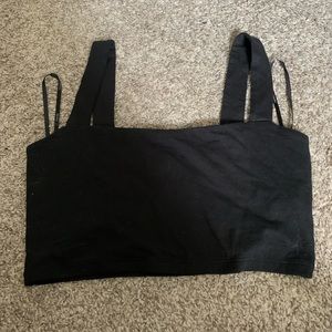 Black Square Neck Crop Top